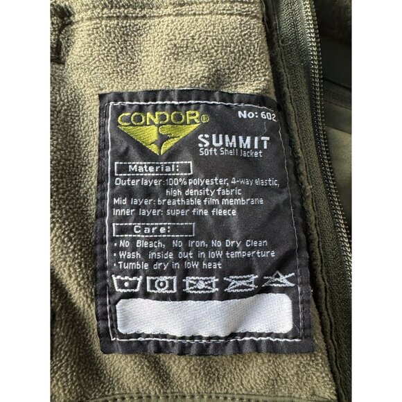 Condor Men's Sz L 602 Summit Soft Shell Jacket in Olive Green - Picture 4 of 14